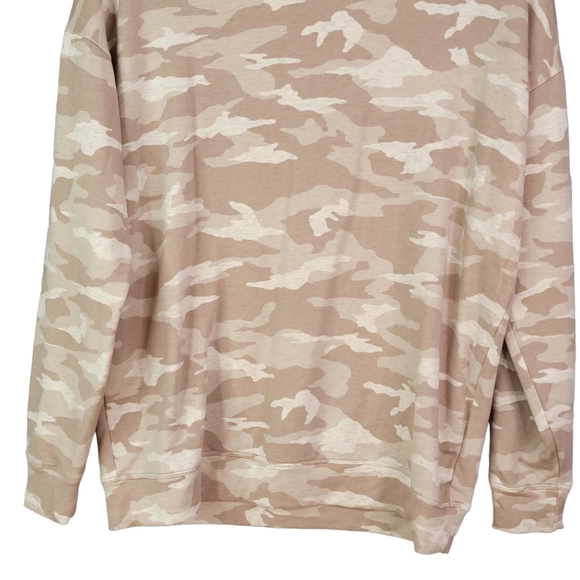 Athleta Studio to Street Printed Sweatshirt Neutral Camo Camoflage Pattern M - Picture 2 of 10